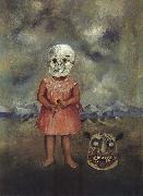 Frida Kahlo Girl with Death Mask oil painting artist